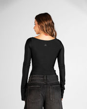 Bodysuit Hustler Negro Abertura