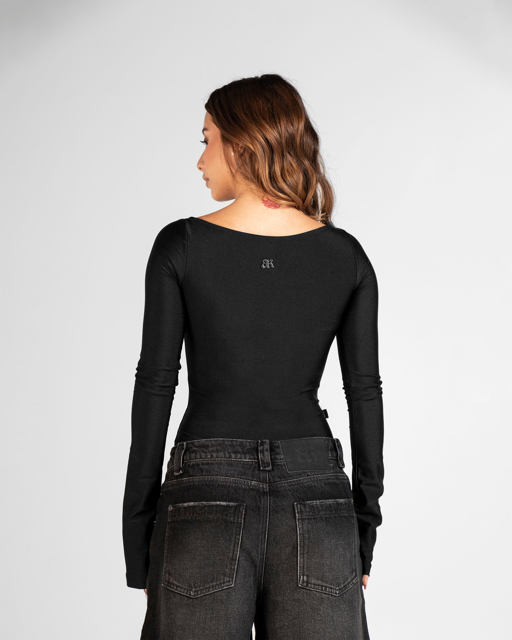 Bodysuit Hustler Negro Abertura