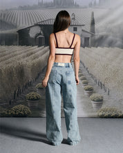 Denim Pant Azul Cortes Mujer