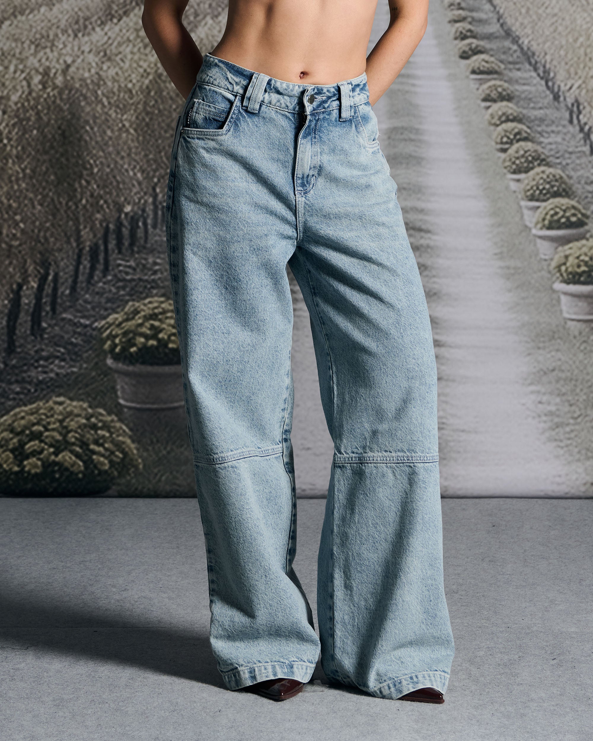 Denim Pant Azul Cortes Mujer
