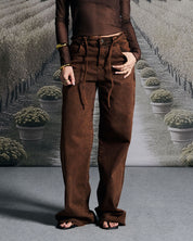 Jean Acid Wash Cafe Mujer