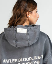 Hoodie Boxy Fit Gris Hustler