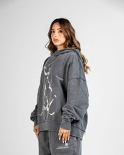 Hoodie Boxy Fit Gris Hustler