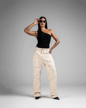 Denim Pant Beige Cortes