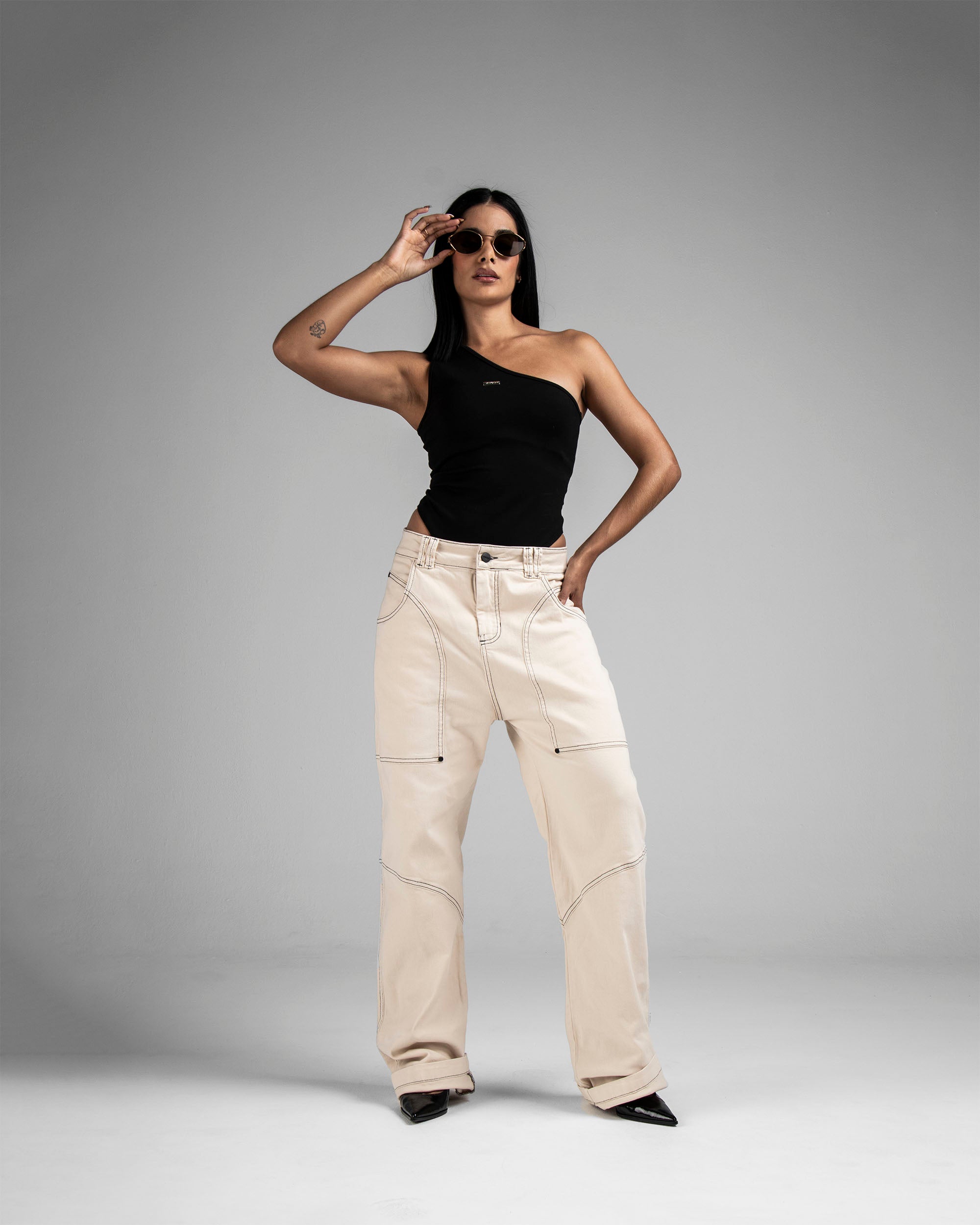 Denim Pant Beige Cortes