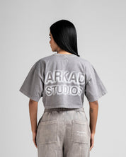 Crop Shirt Washed Gris Arkad Studios
