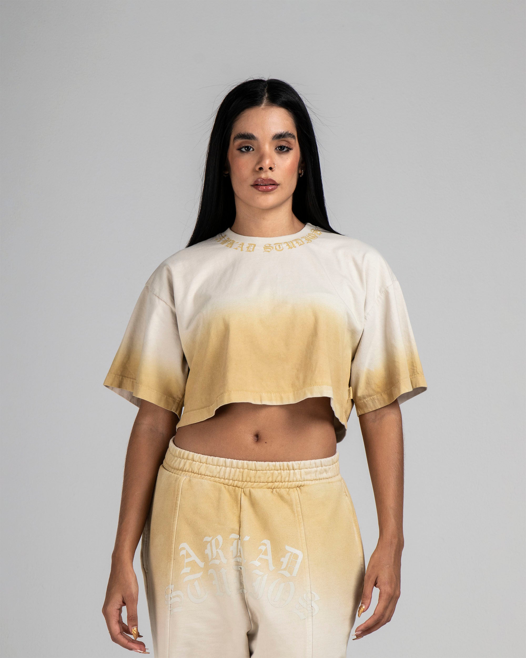 Crop Shirt Washed Caqui Arkad Studios