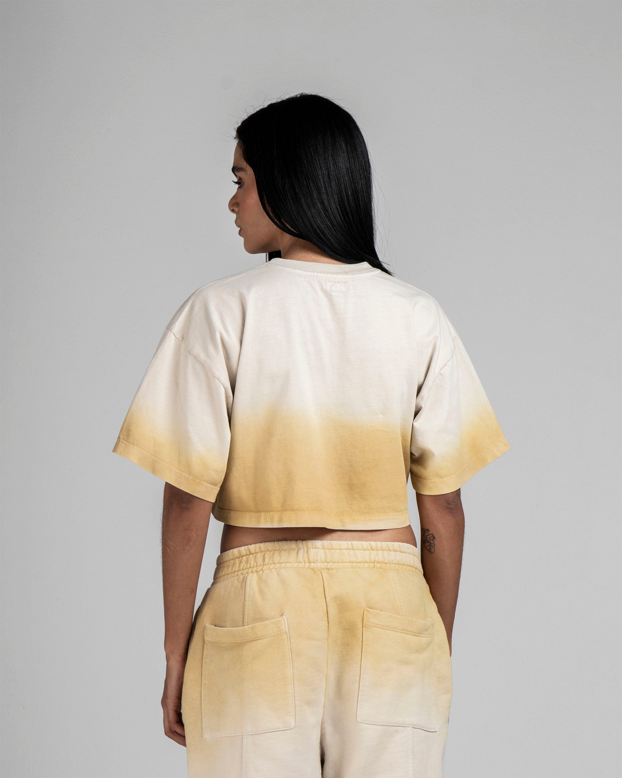 Crop Shirt Washed Caqui Arkad Studios