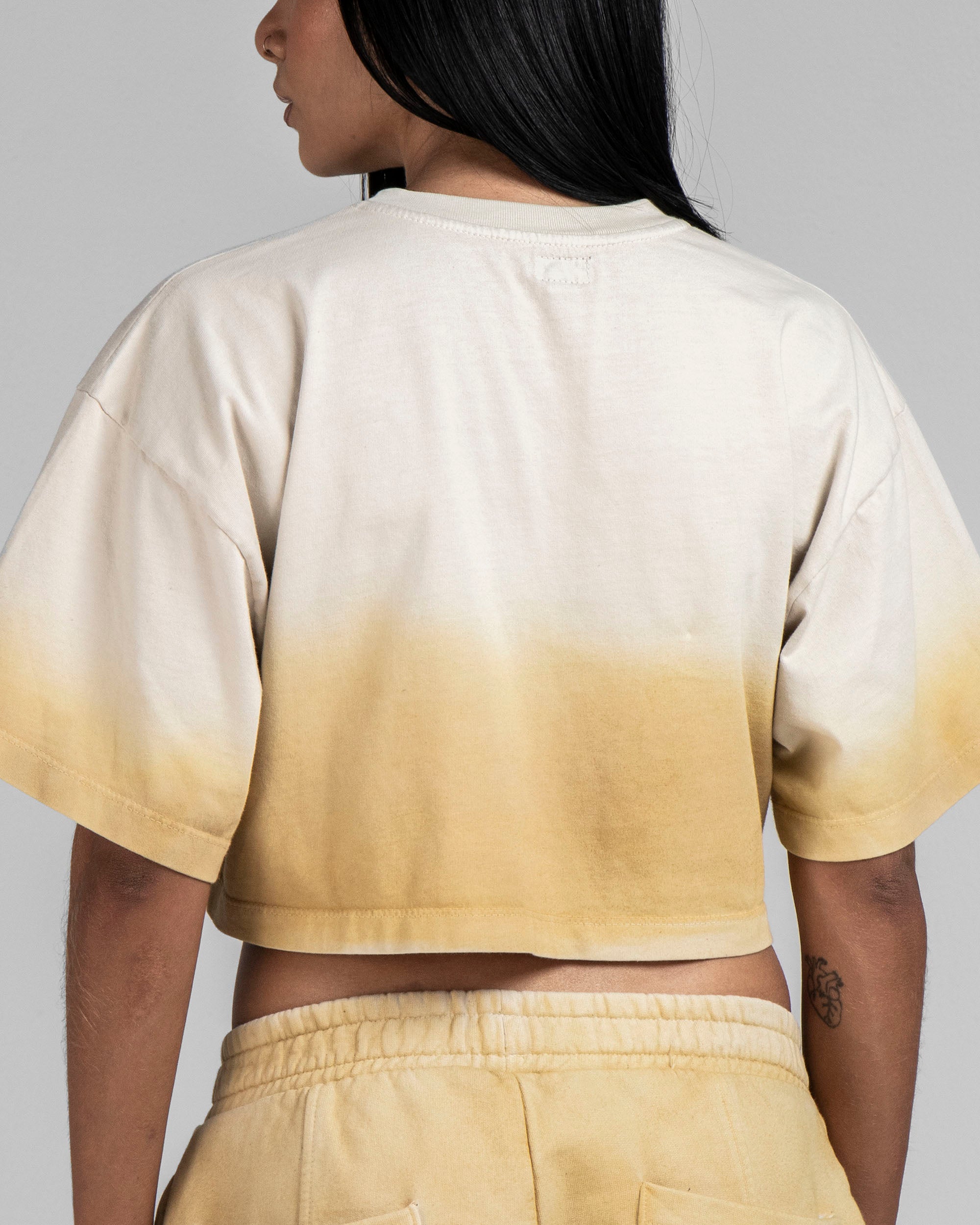 Crop Shirt Washed Caqui Arkad Studios