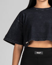 Crop Shirt Washed Negro