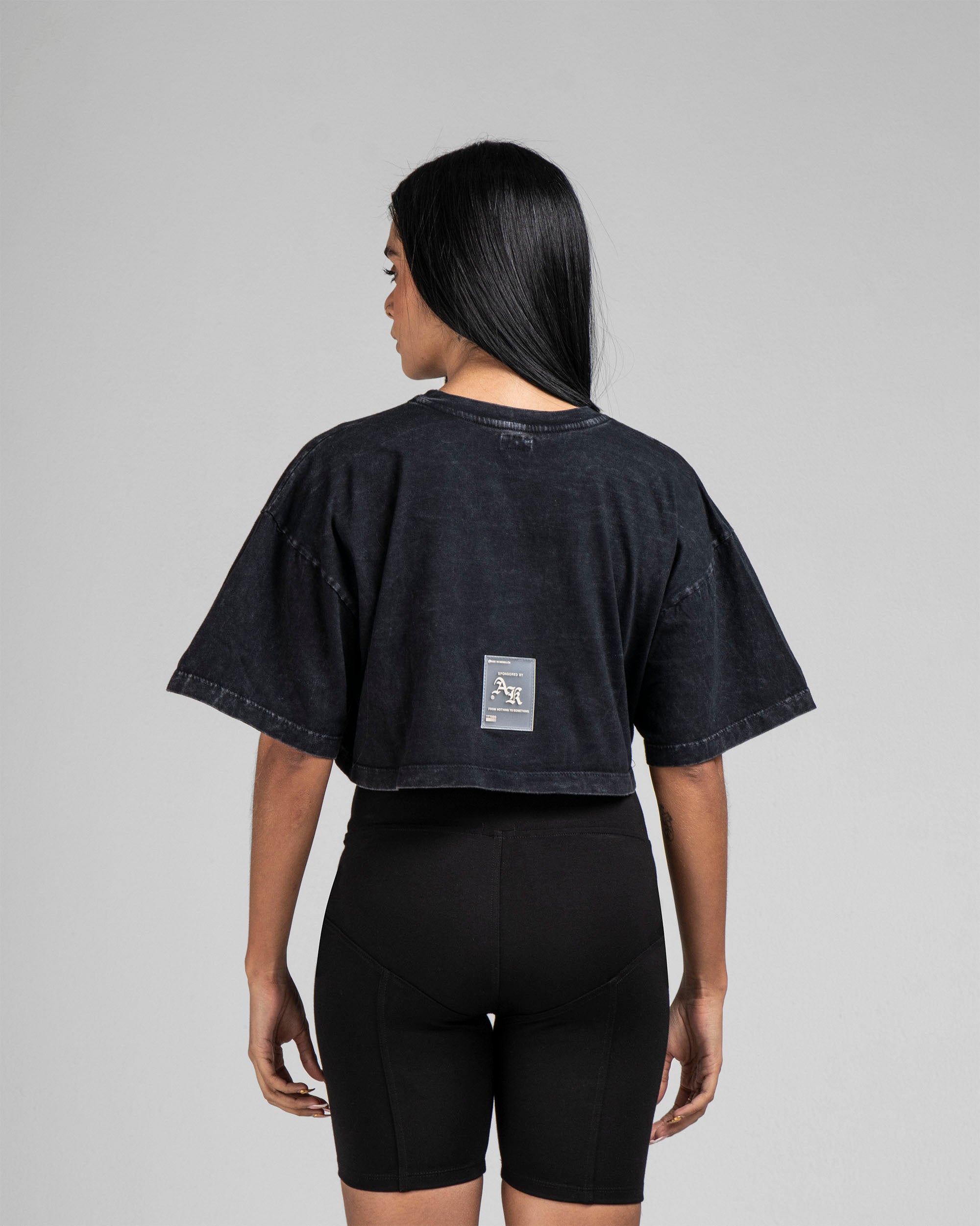 Crop Shirt Washed Negro