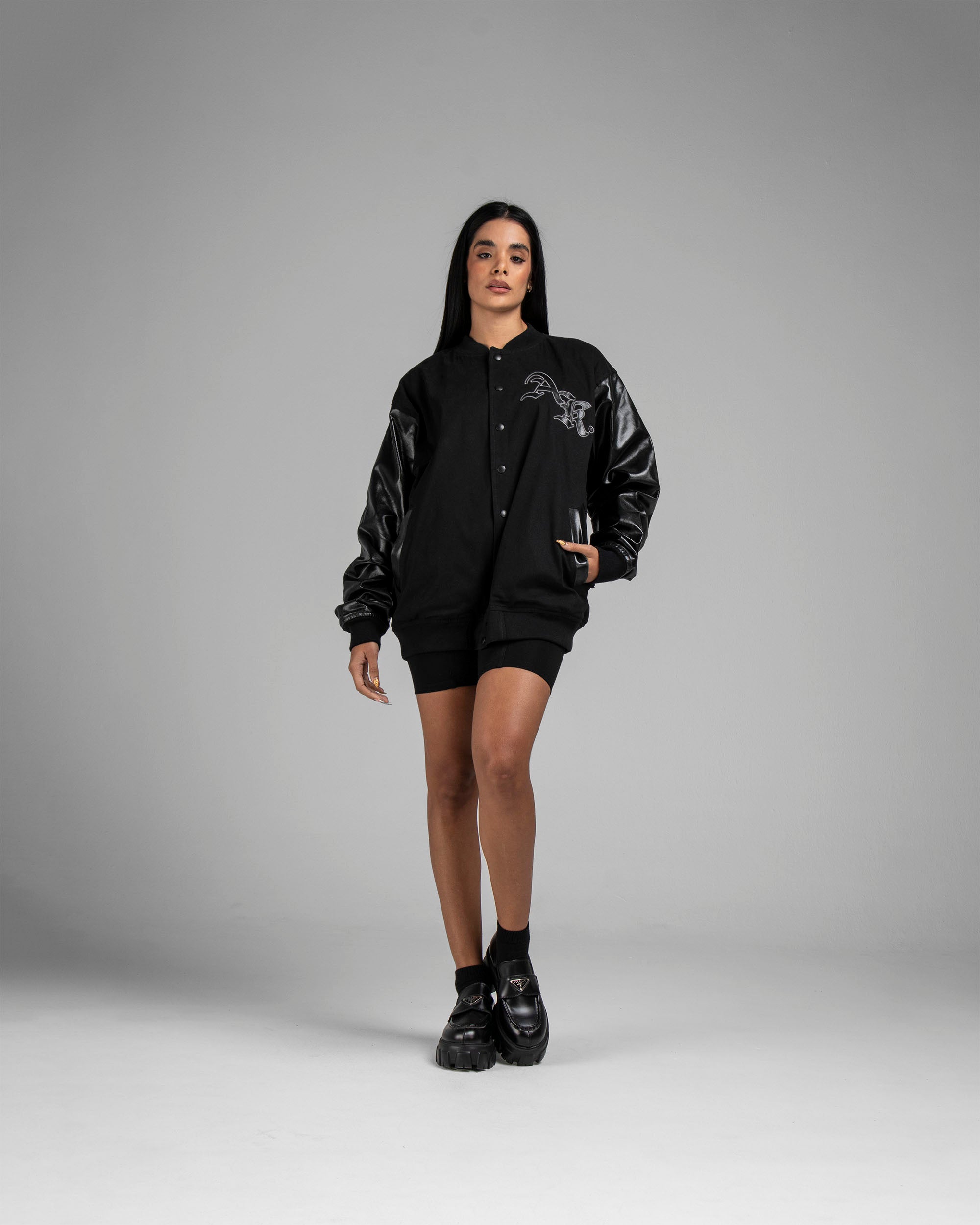 Varsity Jacket Negra