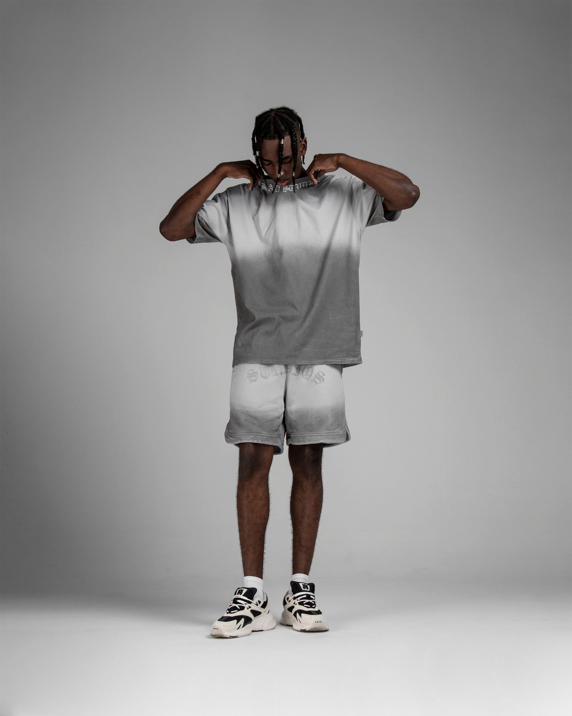 Washed Short Conjunto Gris Iluminaciones Ak St