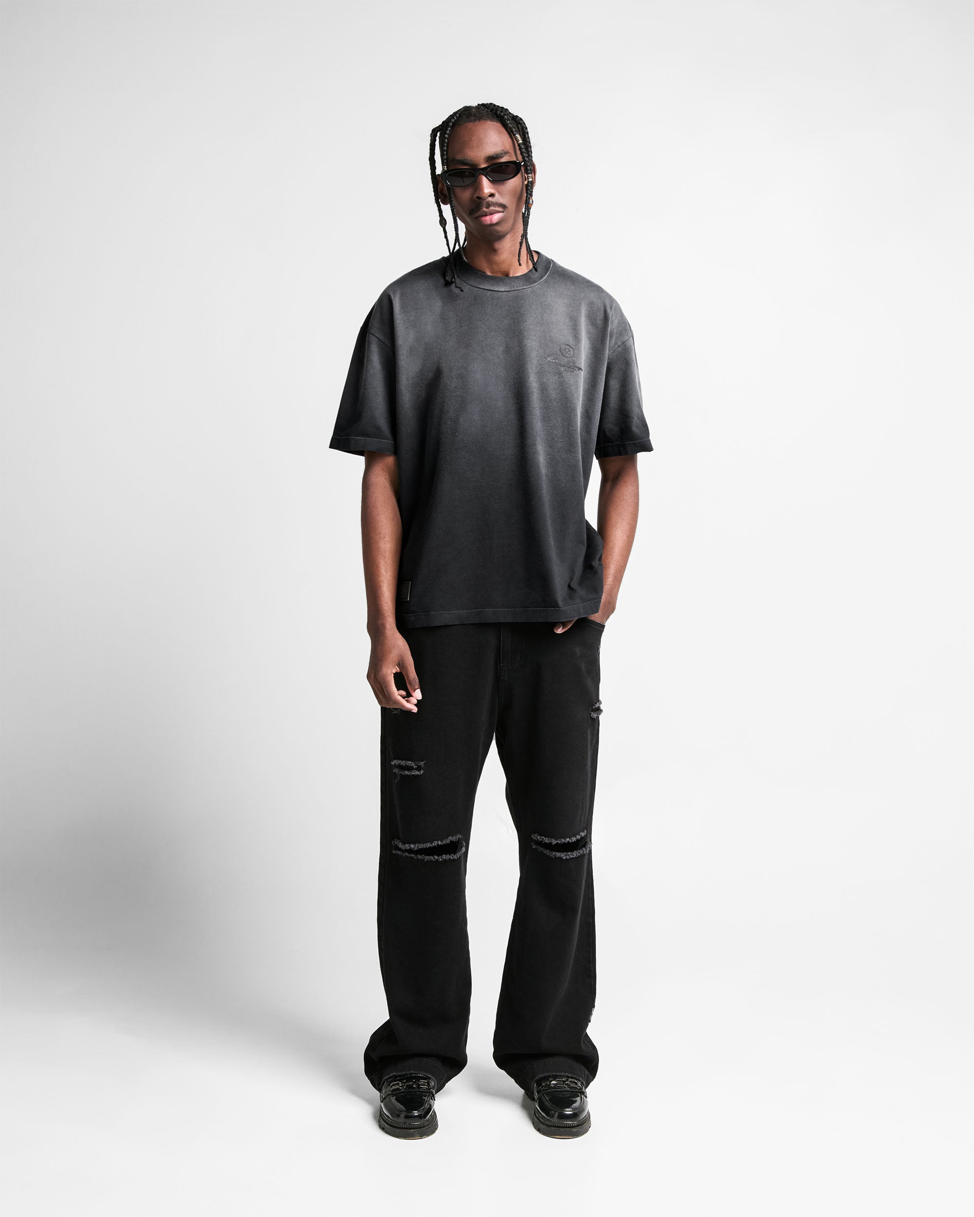 Denim Pant Destroyed Negro