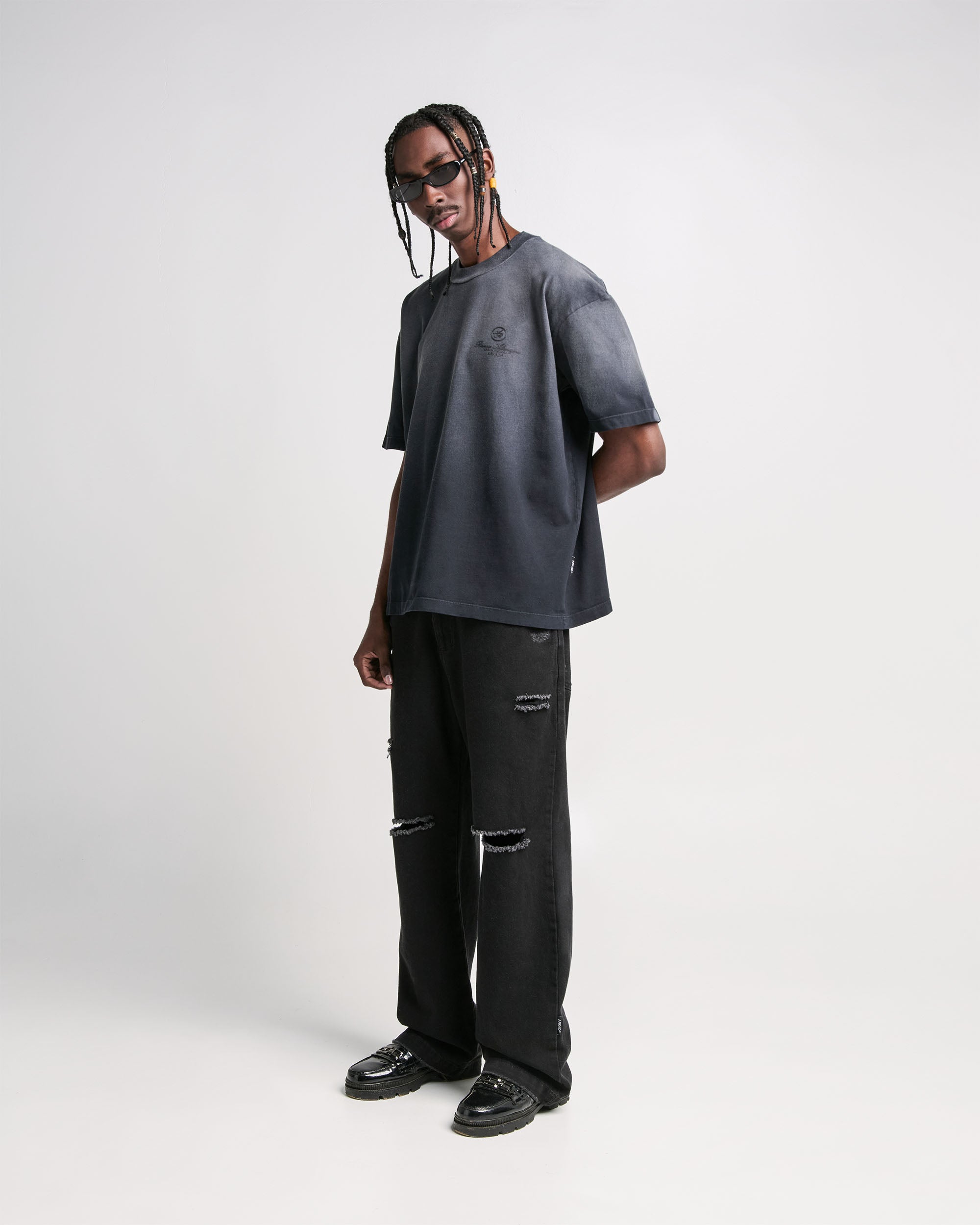 Denim Pant Destroyed Negro