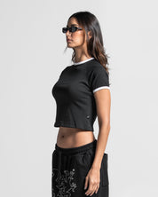Ribbed Baby Tee Negra