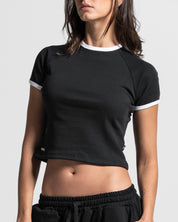 Ribbed Baby Tee Negra