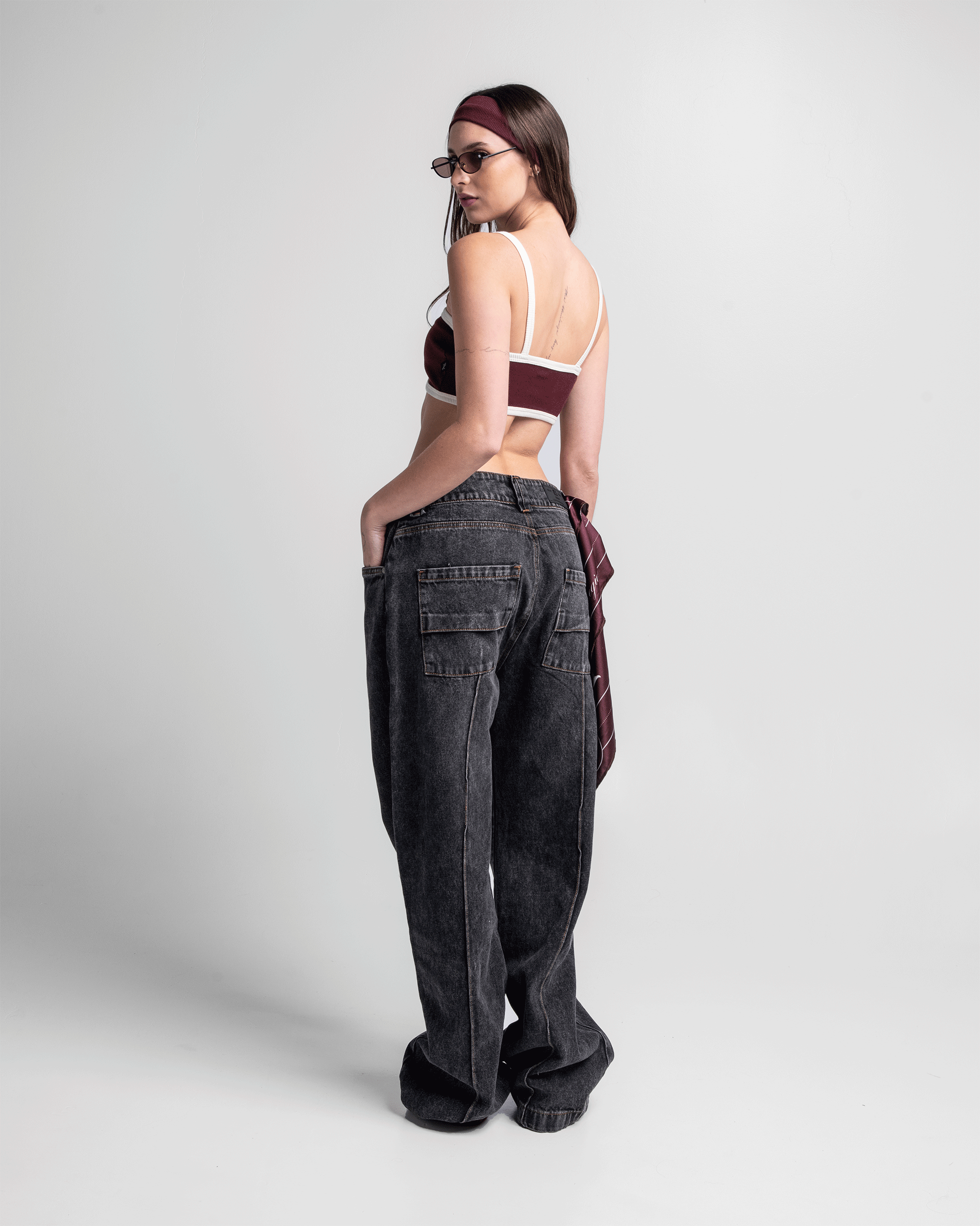 Pintuck Denim Pant Negro - Unisex