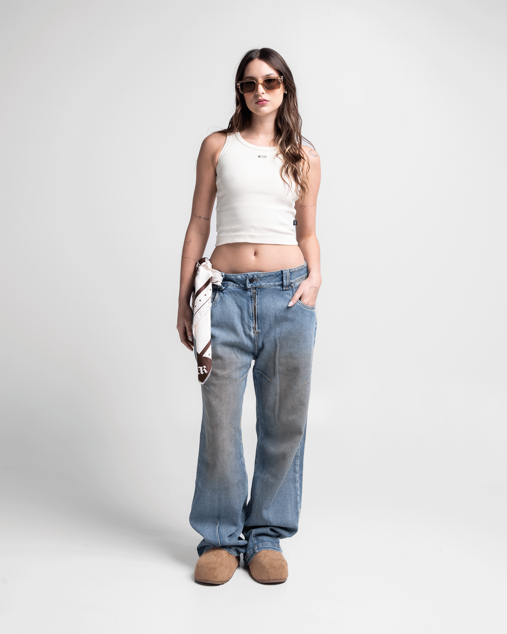 Striped Dirty Denim Pant - Unisex