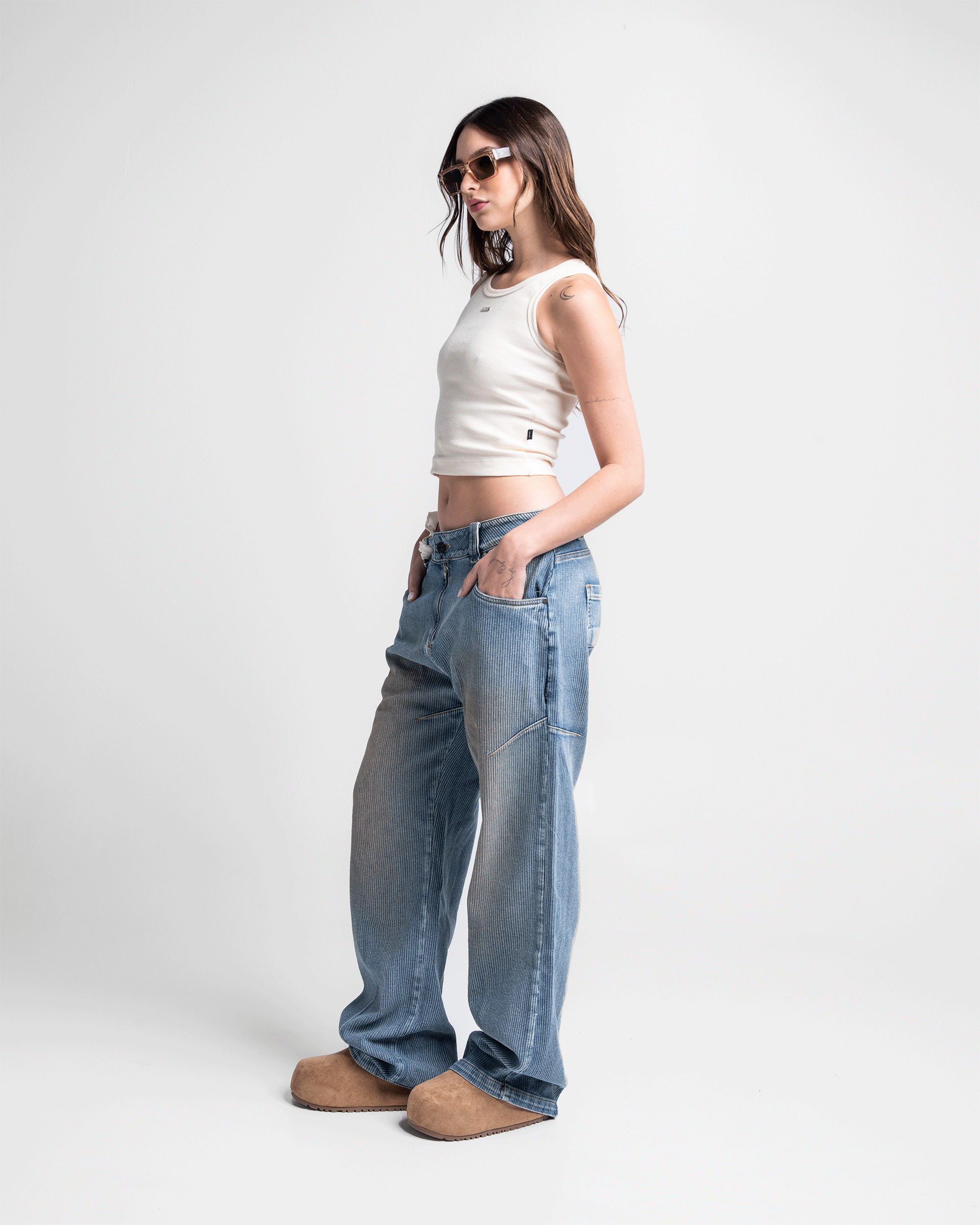 Striped Dirty Denim Pant - Unisex