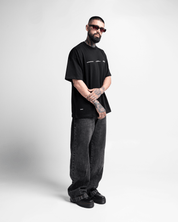 Pintuck Denim Pant Negro