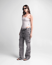 Jean Cargo Dirty Gris