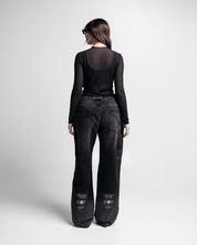 Printed Black Jean - Unisex