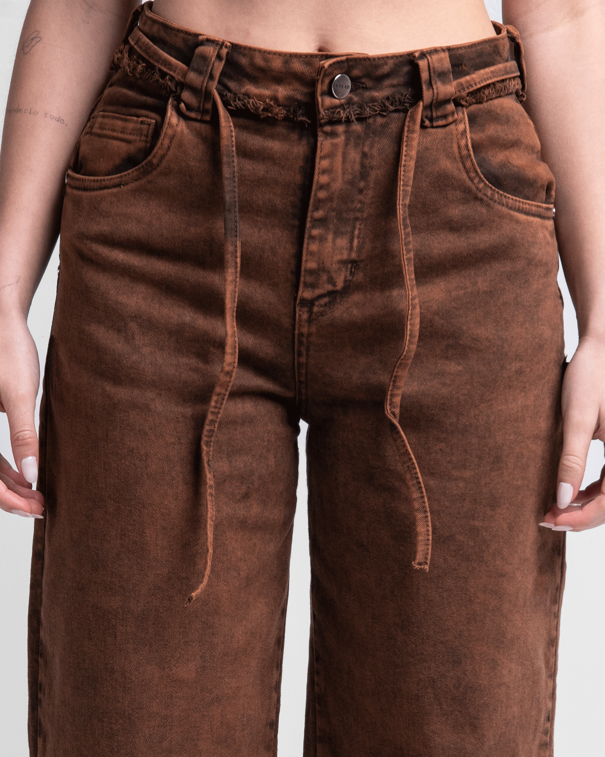 Jean Acid Wash Cafe Mujer