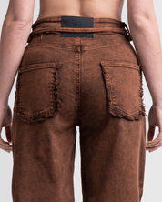 Jean Acid Wash Cafe Mujer