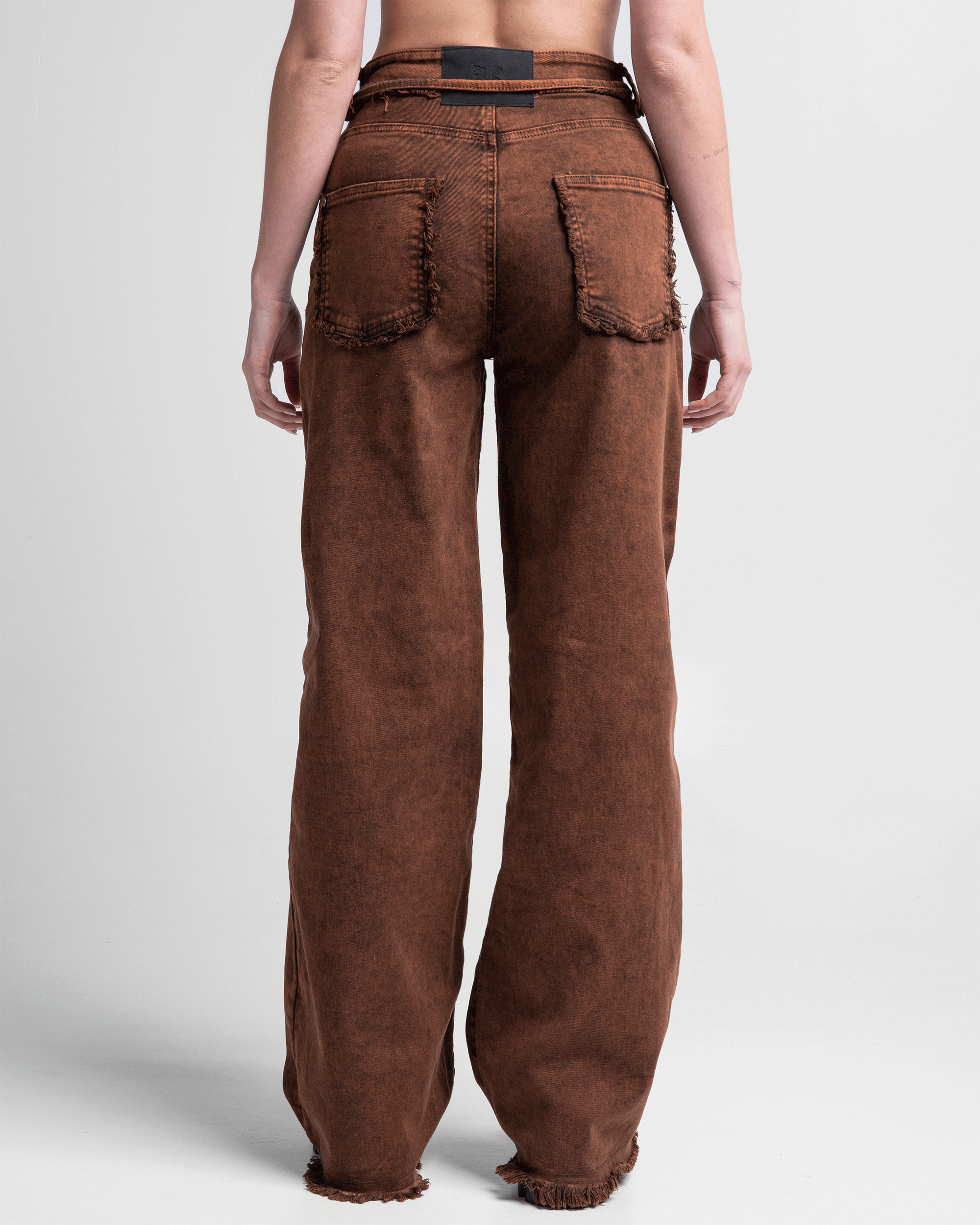 Jean Acid Wash Cafe Mujer