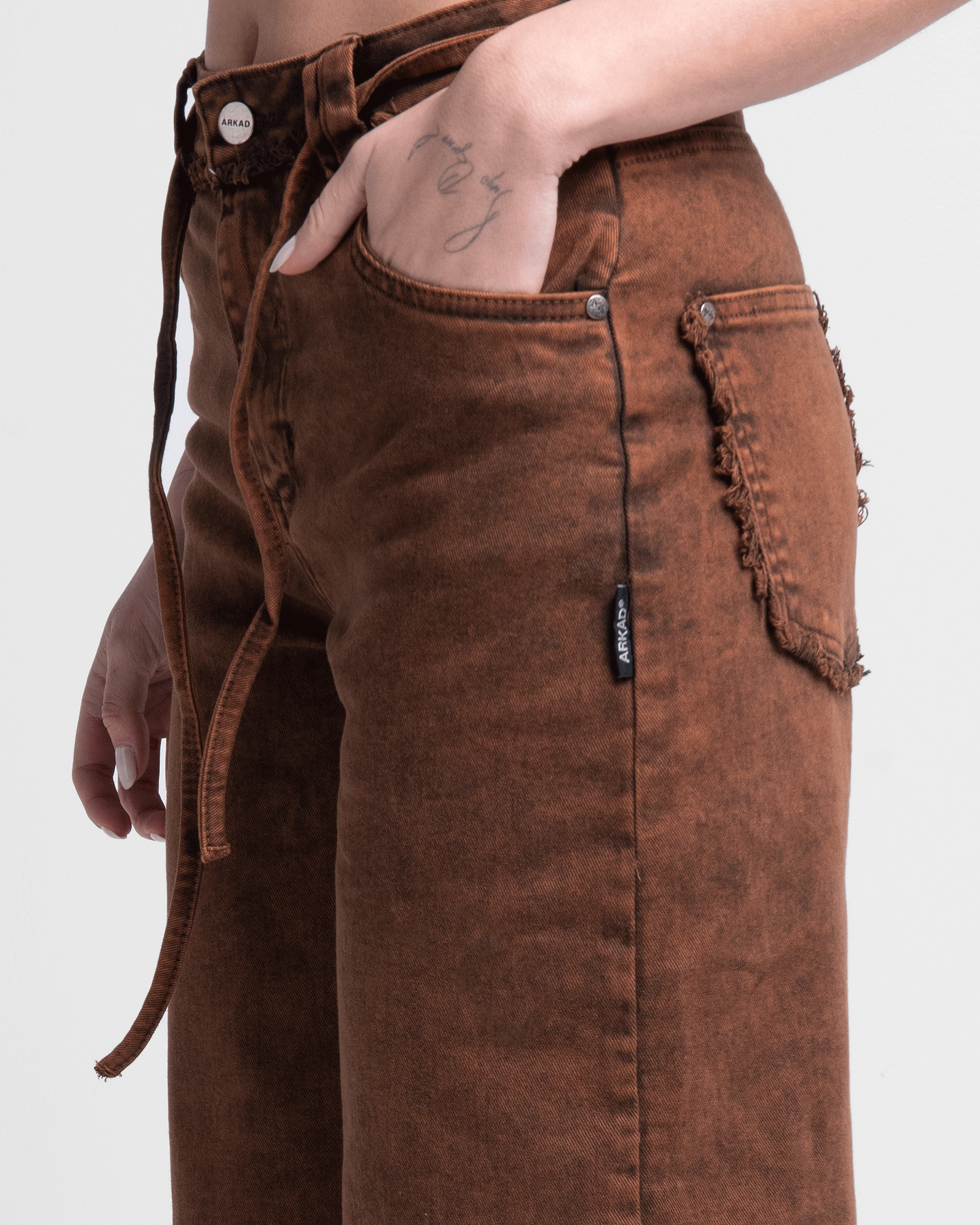 Jean Acid Wash Cafe Mujer