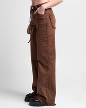 Jean Acid Wash Cafe Mujer