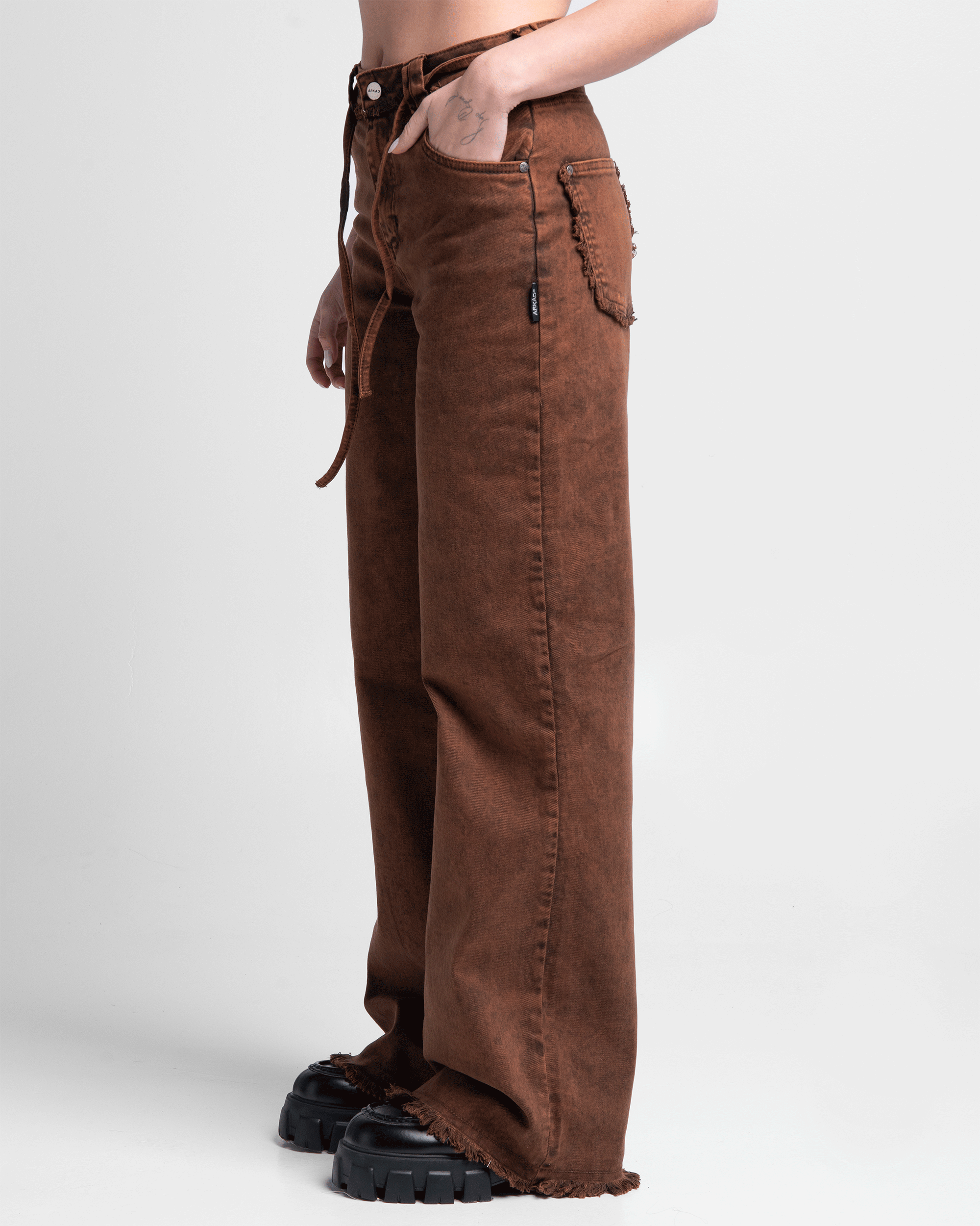 Jean Acid Wash Cafe Mujer