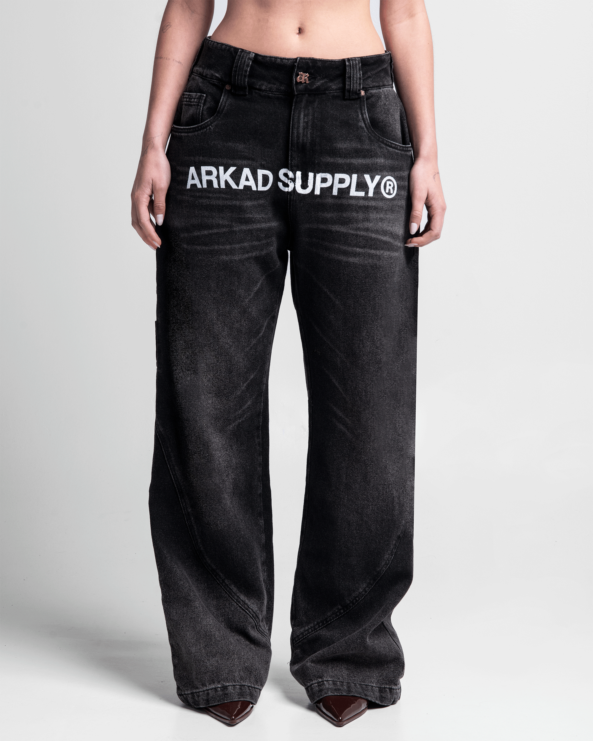 Printed Black Jean - Unisex