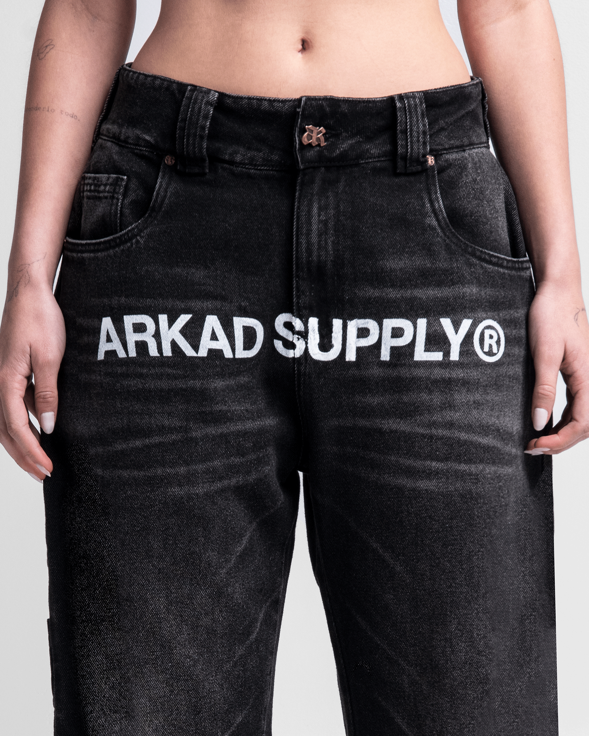 Printed Black Jean - Unisex