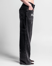 Printed Black Jean - Unisex