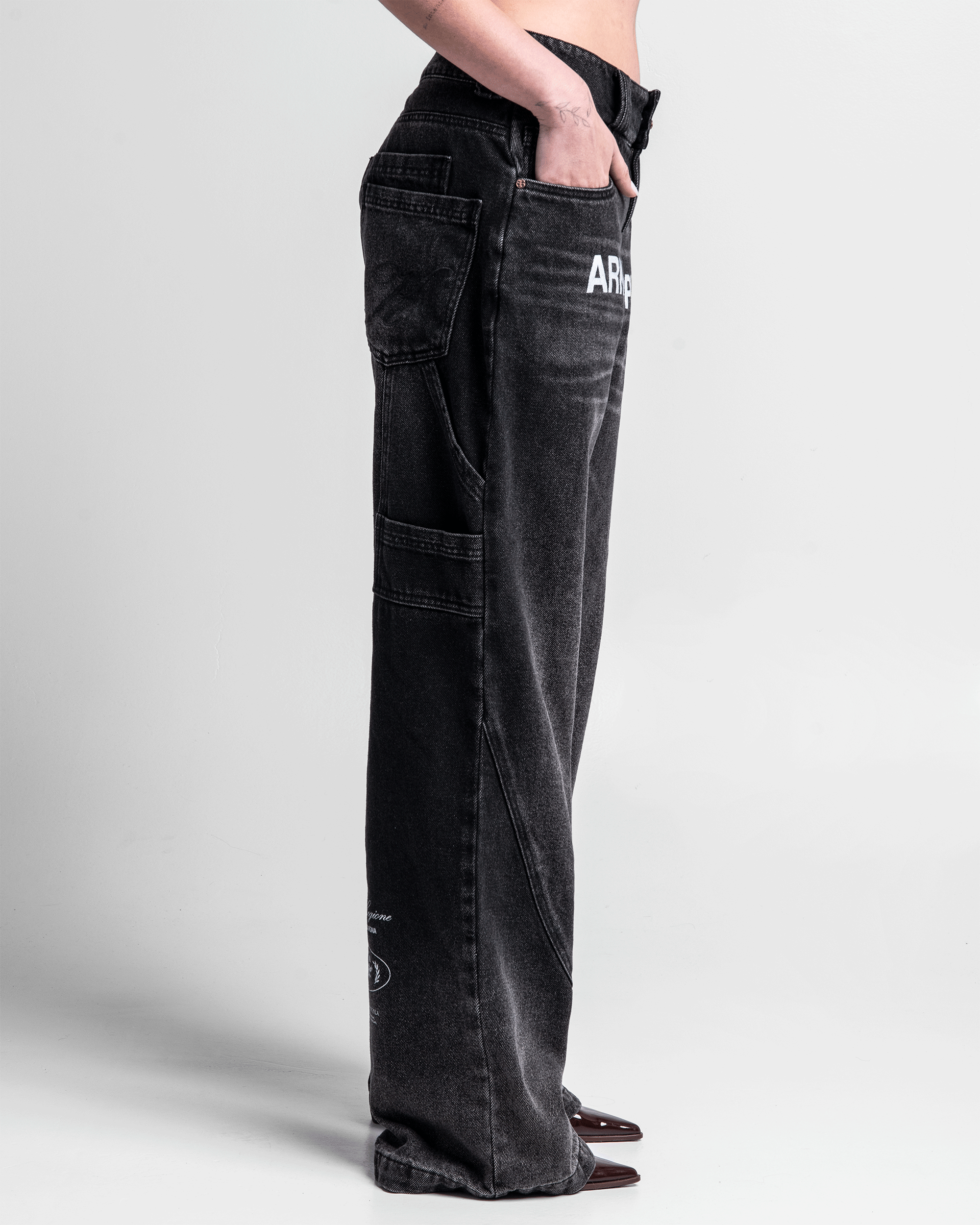 Printed Black Jean - Unisex