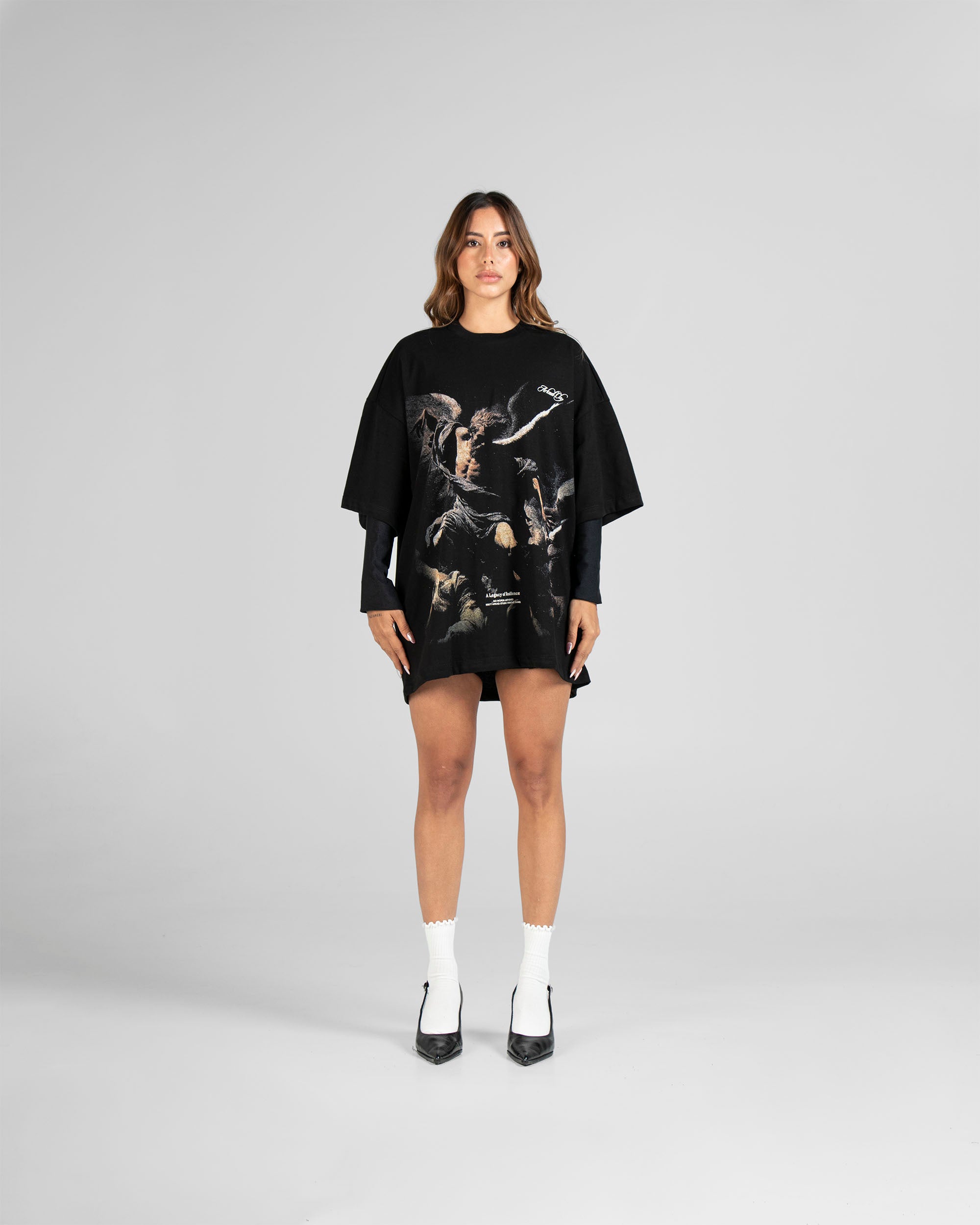 Tshirt Oversize Negra Angel