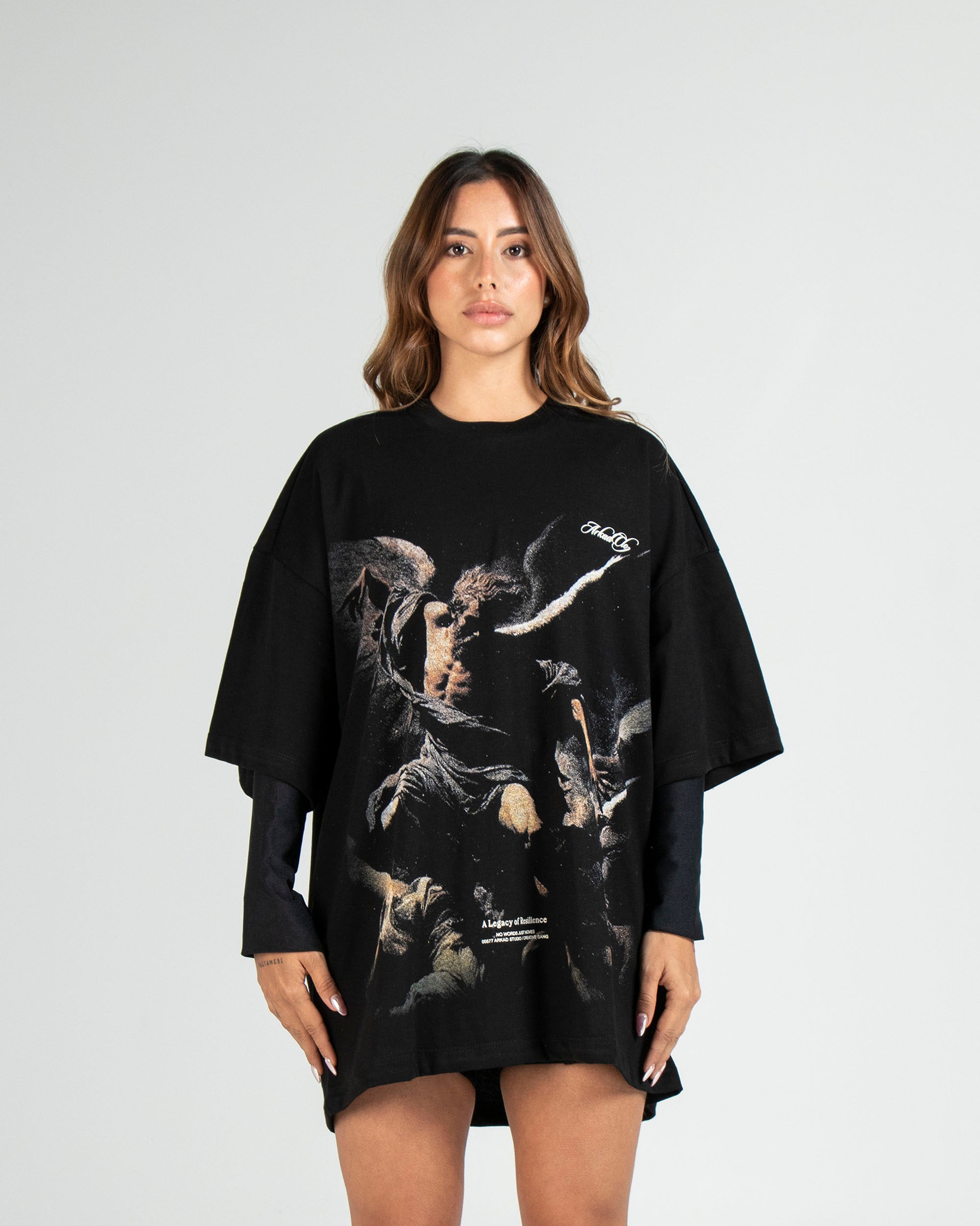 Tshirt Oversize Negra Angel