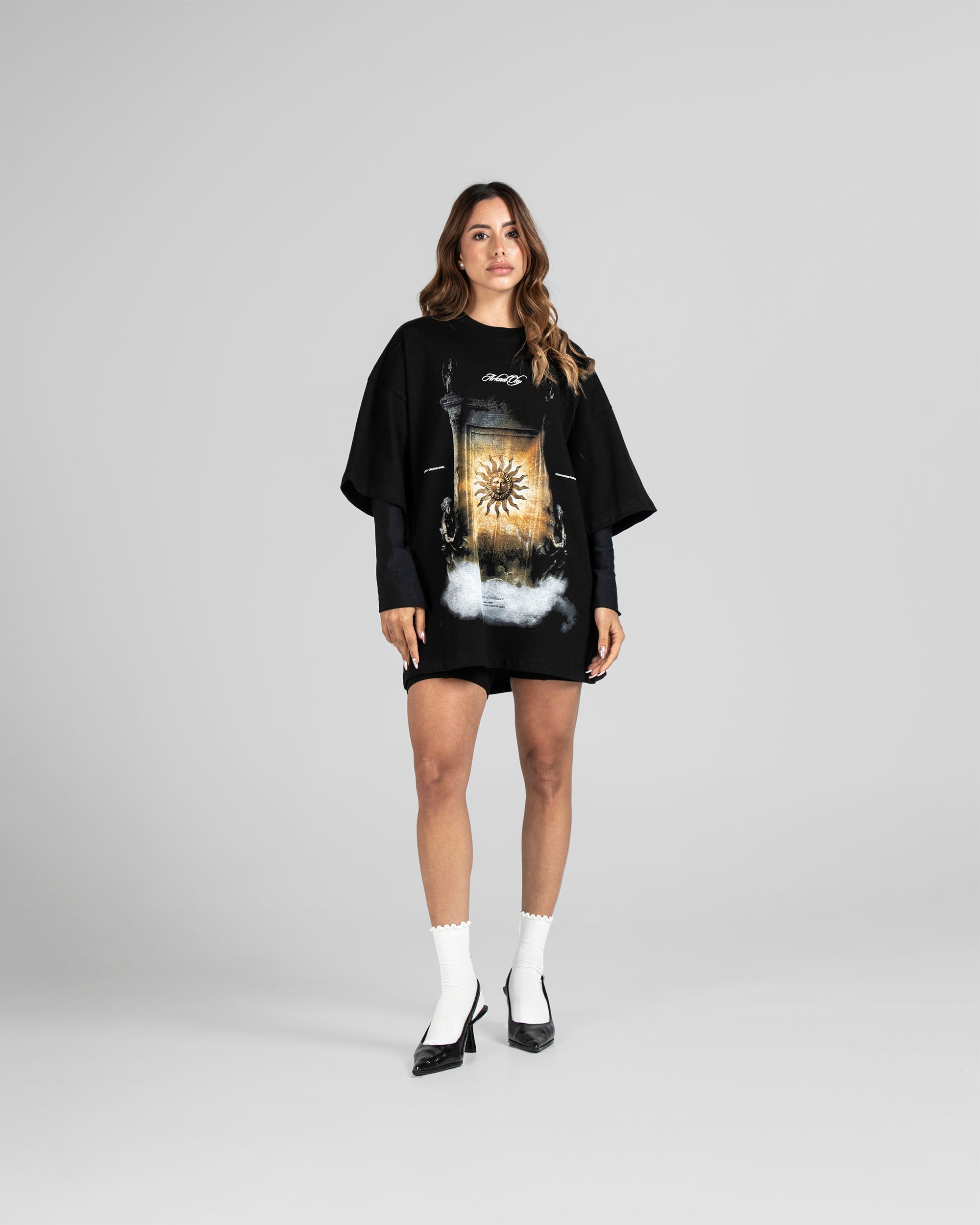 Tshirt Oversize Negra Sol