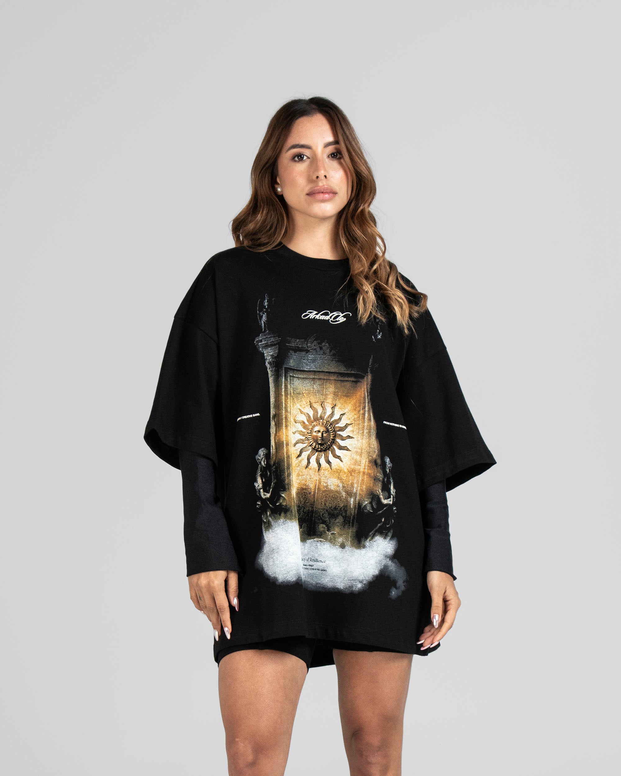 Tshirt Oversize Negra Sol