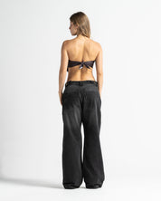 Black Denim Pant Velvet Print - Unisex