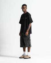 Washed Jort Denim Negro