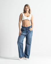 Script Blue Denim Pant - Unisex