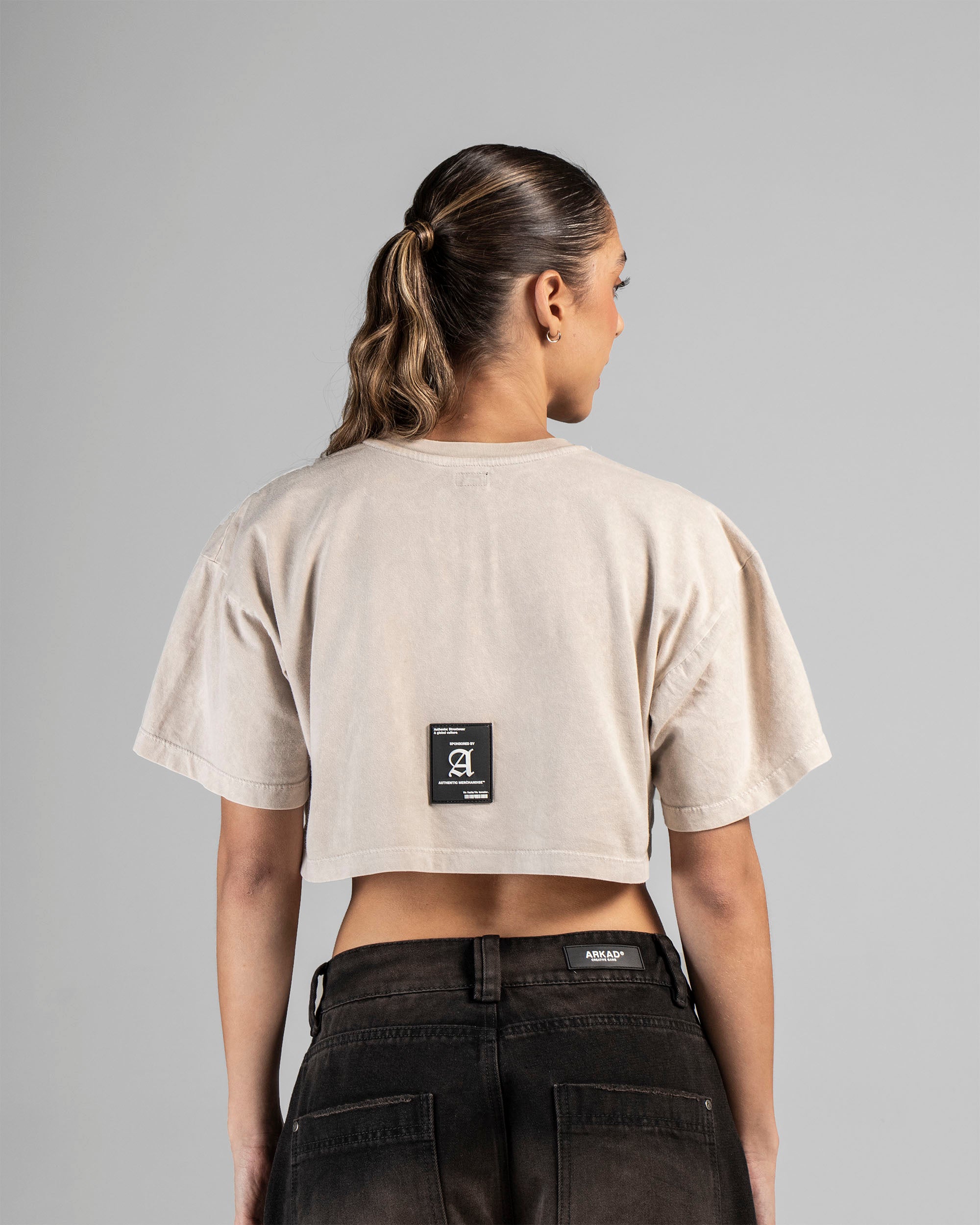 Washed Crop Shirt Sand Arkad Shapes