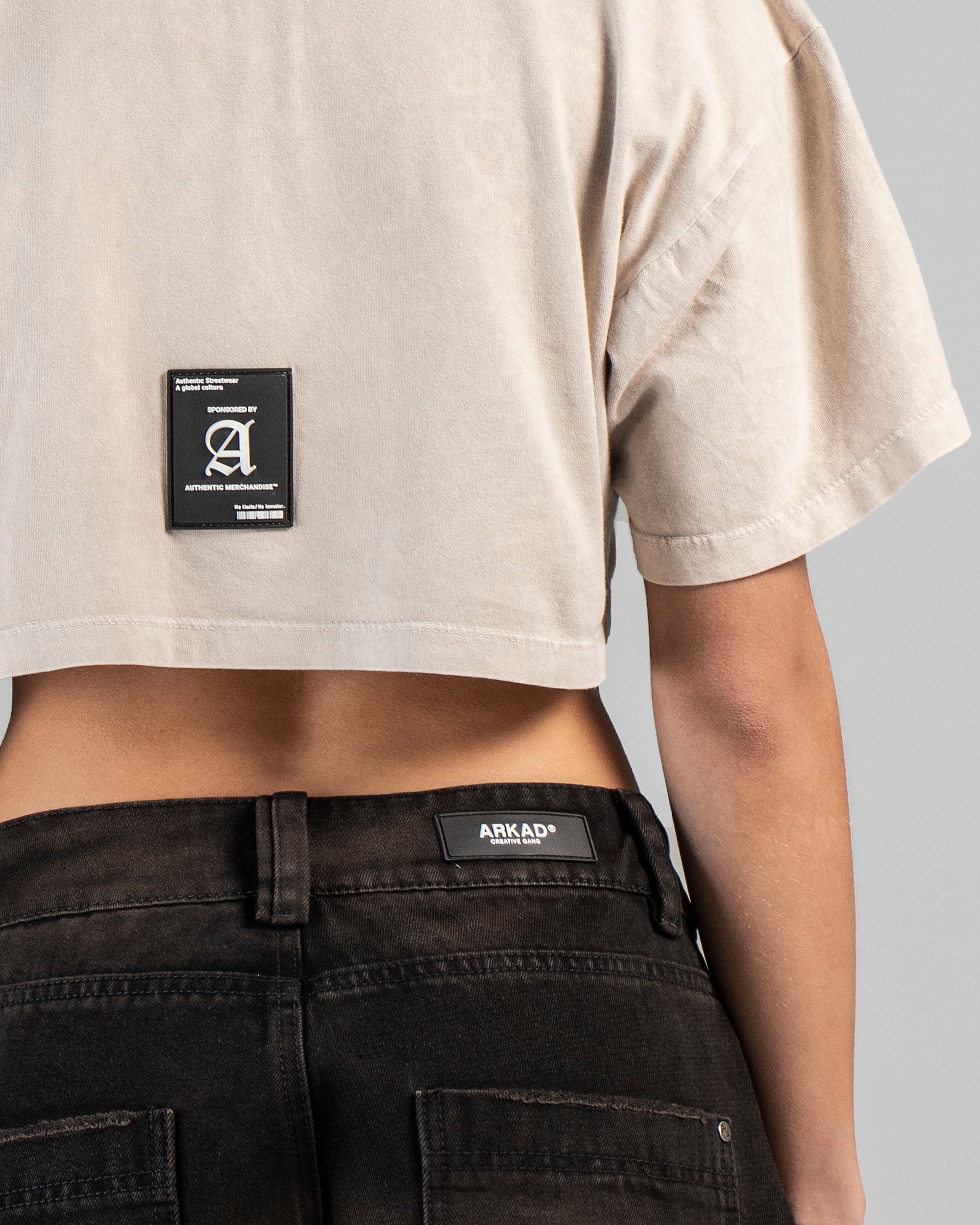 Washed Crop Shirt Sand Arkad Shapes