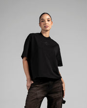 Tshirt Negro Con Negro Arkad Shapes -  Boxy Fit