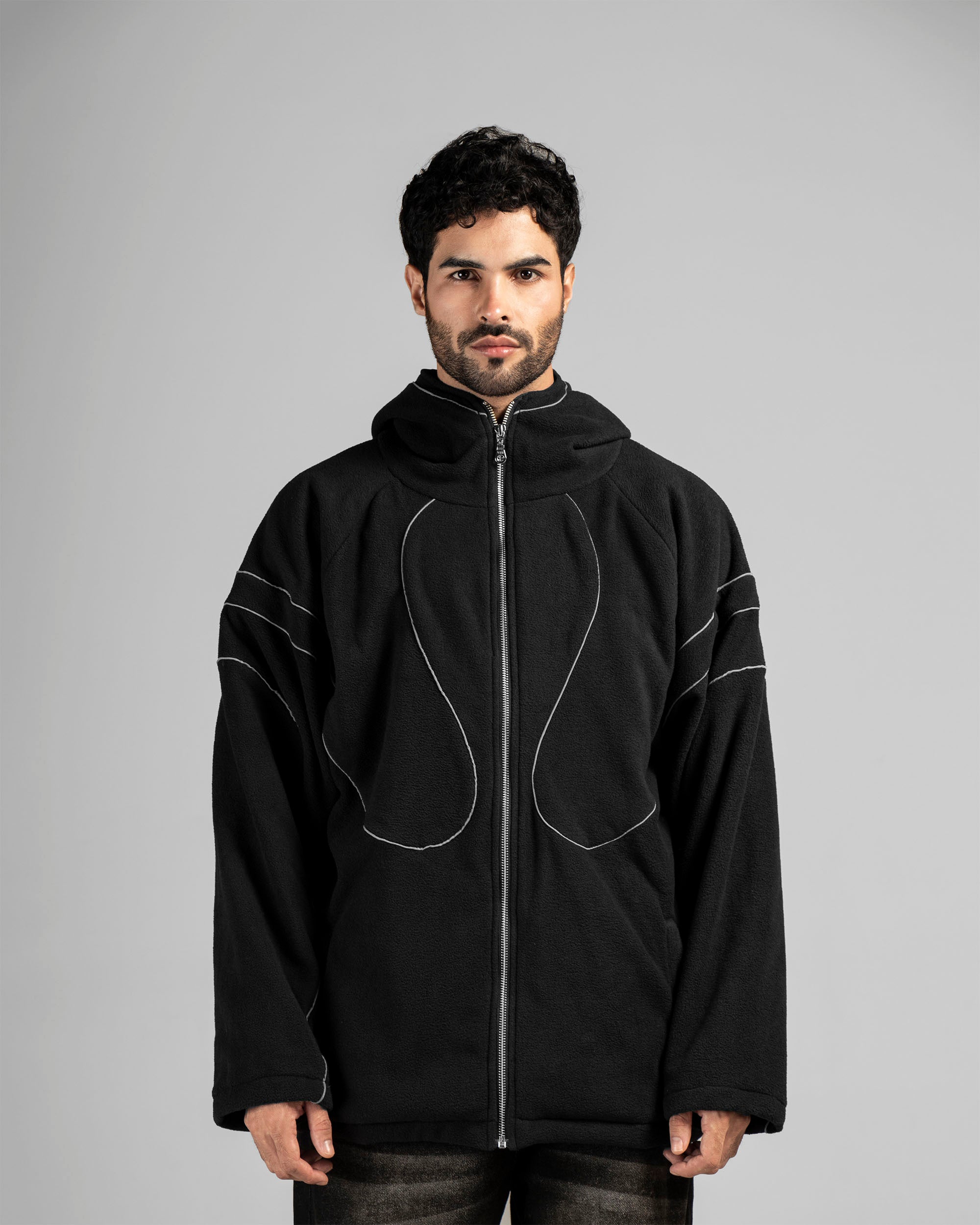 Fleece Jacket Negra Shapes
