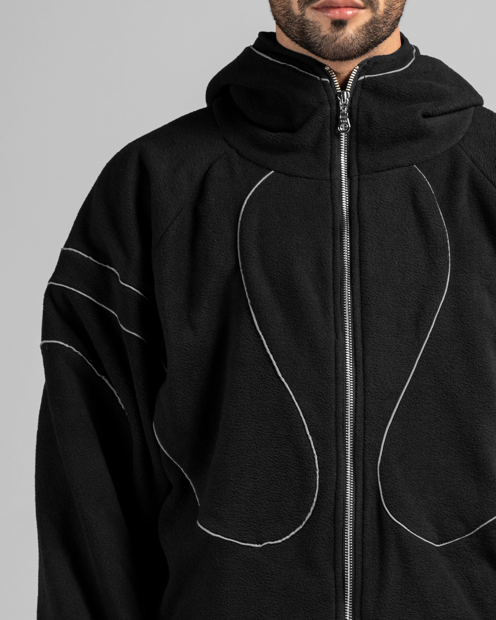 Fleece Jacket Negra Shapes