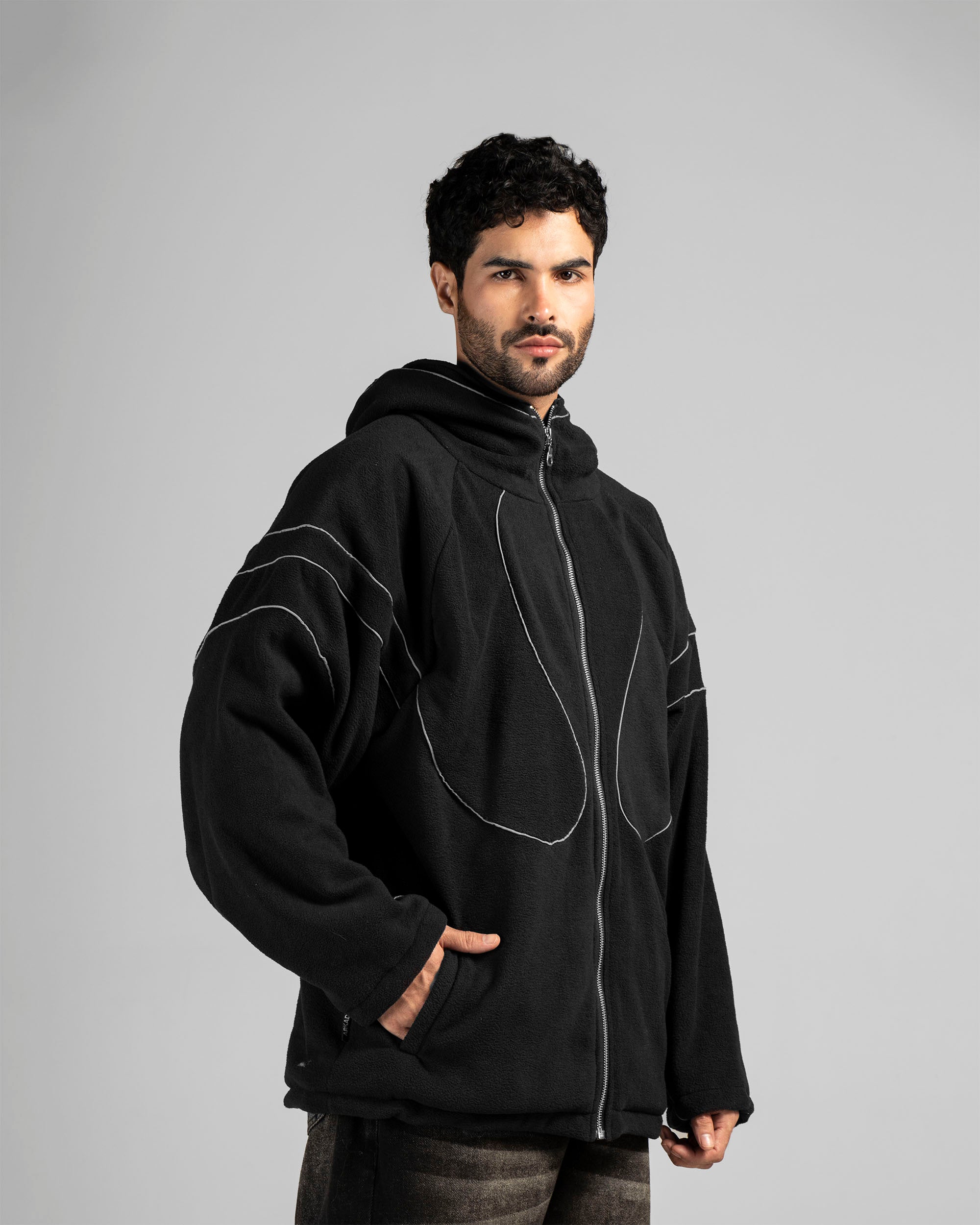 Fleece Jacket Negra Shapes